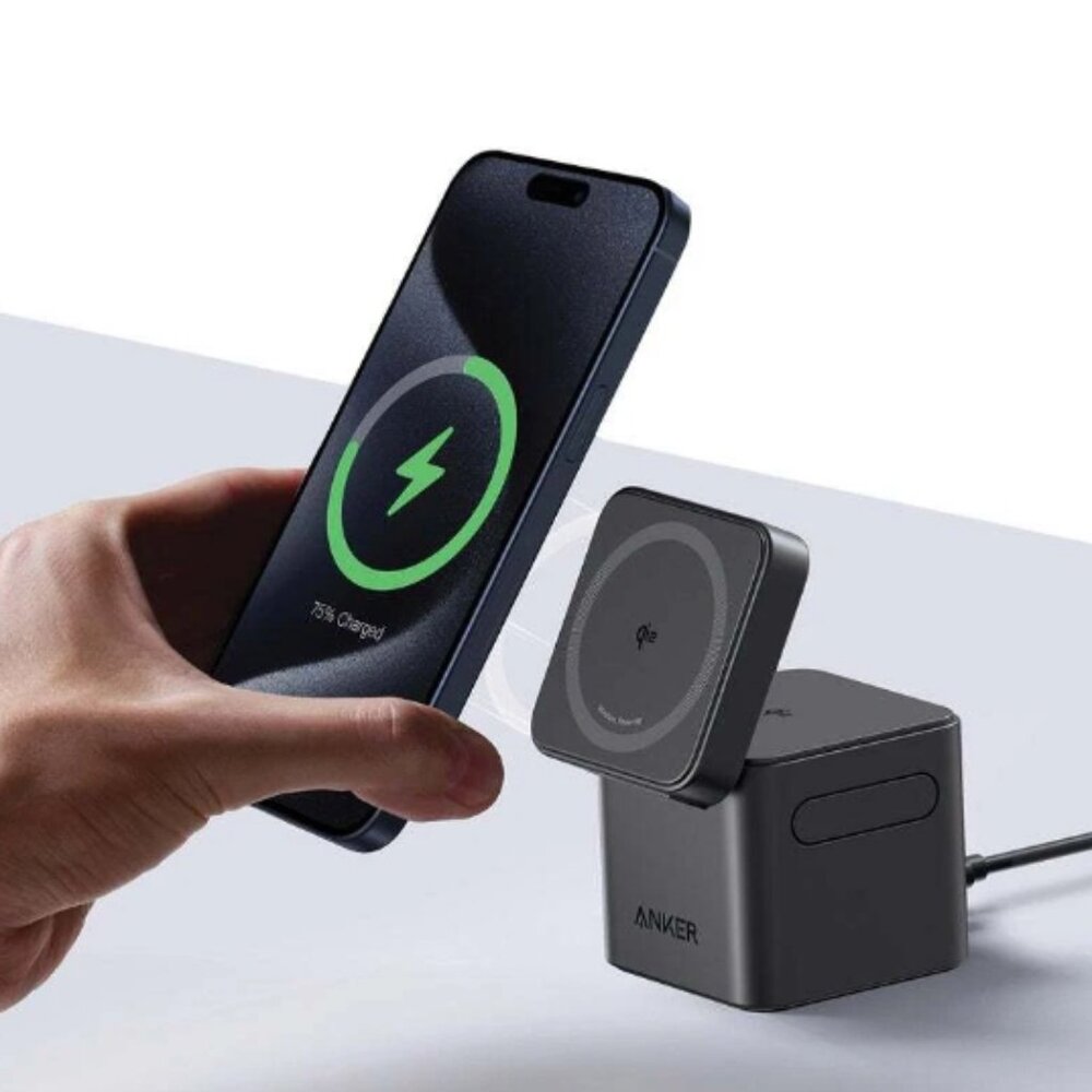 Anker 3-in-1 Cube Magnetic Charging Station Qi2 Charging+ 40W Charger for Apple